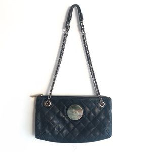 DKNY Quilted Leather Purse Adjustable Chain & leather Strap Handle vintage